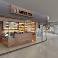 Meet Tea Milk Tea Shop With Open Storefront Wooden Counter And Modern Decor