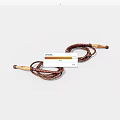 Brown Braided Jump Ropes With Wooden Handles On White Background