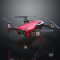 High Performance Foldable Red Drone With Four Propellers And Camera