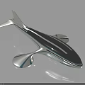 Futuristic Shark Like Aircraft With Streamlined Silver And Blue Aerodynamic Design