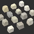 Various Gray And Beige Stone Floor Tiles With Different Textures And Samples 3d model