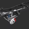 Detailed Car Chassis Mechanical Structure Featuring Suspension Wheel Brake And Shock Absorber Components