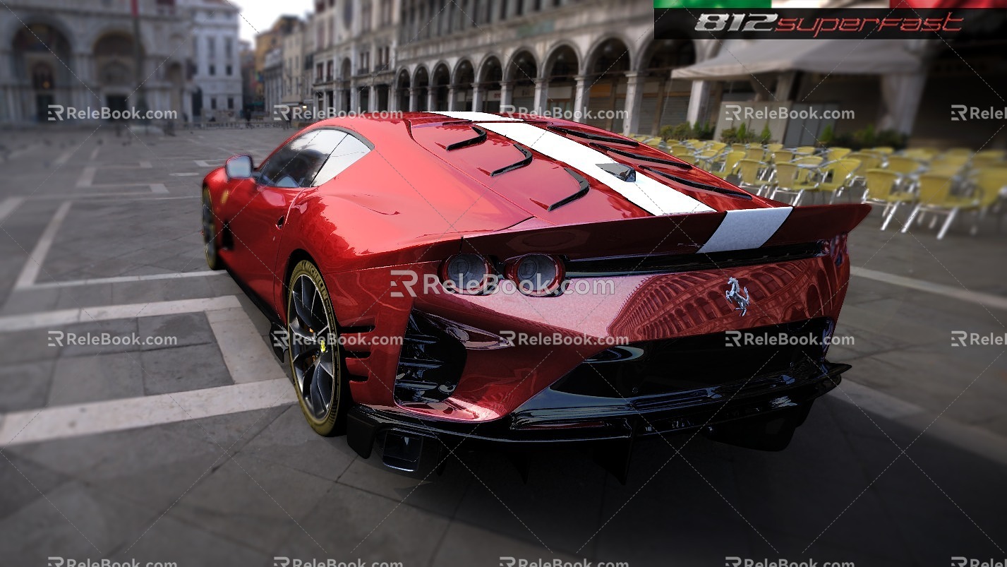 sports car Ferrari 812 hdri 3d model