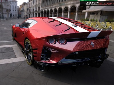 sports car Ferrari 812 hdri 3d model