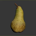 Single Juicy Ripe Organic Yellow Pear With Brown Spots On Gray Background