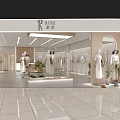Modern Clothing Store Interior Design With Mannequins Clothing Racks And Decorative Plants