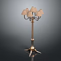 Elegant Floor Lamp With Five Lampshades And Star Shaped Metal Base