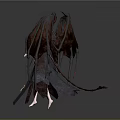 Fantasy Demon Character Design With Leather Wings Horns And Ornate Armor