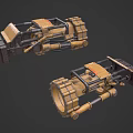 Yellow Industrial Functional Vehicle Equipped With Heavy Duty Hydraulic Grapple Bucket