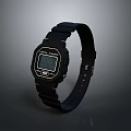 Stylish Black Digital Watch With Square Dial And Comfortable Black Strap