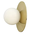 Modern Wall Light With White Spherical Shade And Golden Base For Contemporary Home Decor