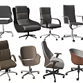 Modern Office Chairs Featuring Different Ergonomic Designs And Multiple Styles For Workspace 3d model