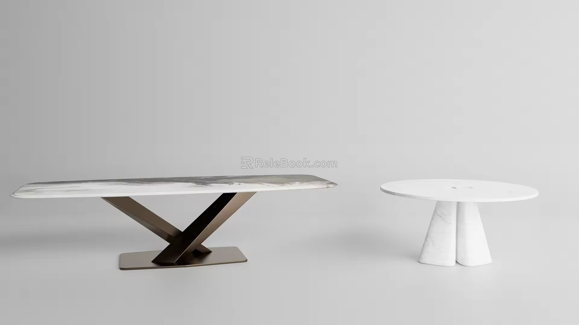 Modern Dining Table Simple Marble Dining Table Combination 3d model