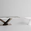 Modern Dining Table Simple Marble Dining Table Combination 3d model
