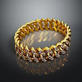 Elegant Gold Link Bracelet With Sparkling Diamond Accents And Sleek Design