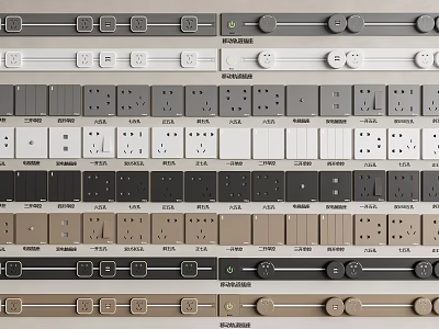 Wide Range Of Switch Panels In Different Styles And Colors 3d model