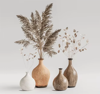Modern Vase Hay Vase Ornaments Combination 3d model