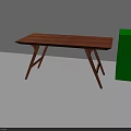 Modern Wooden Dining Table With Angled Legs In Clean Minimalist Setting 3d model