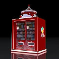 Red Commercial Vending Machine With Double Doors Decorative Pavilion Top And Product