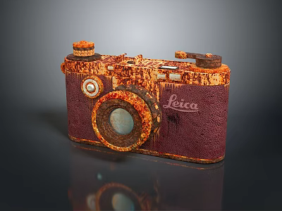 Vintage Rusty Computer Desktop With Classic Design And Retro Technology Look 3d model