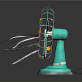 Colorful Turquoise Toy Ferris Wheel With Star Decorations And Blue Base