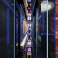 Hi Tech KTV Interior With Neon Lights And Bar Counter 3d model