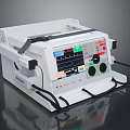 White Medical Device Monitor With ECG Waveform Display Screen Buttons Knobs And METRON Brand
