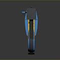 Futuristic Blue Weapon Design With Yellow Black Stripes Handle And Stable Base