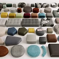 Diverse Ottoman Footstools In Various Colors And Modern Designs For Home Decor