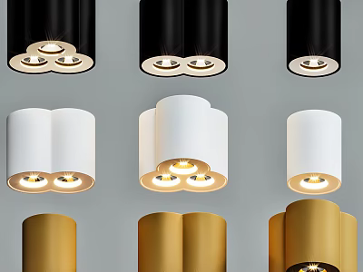 Modern Black White Gold Downlights and Spotlights Decorative Lighting Fixtures 3d model