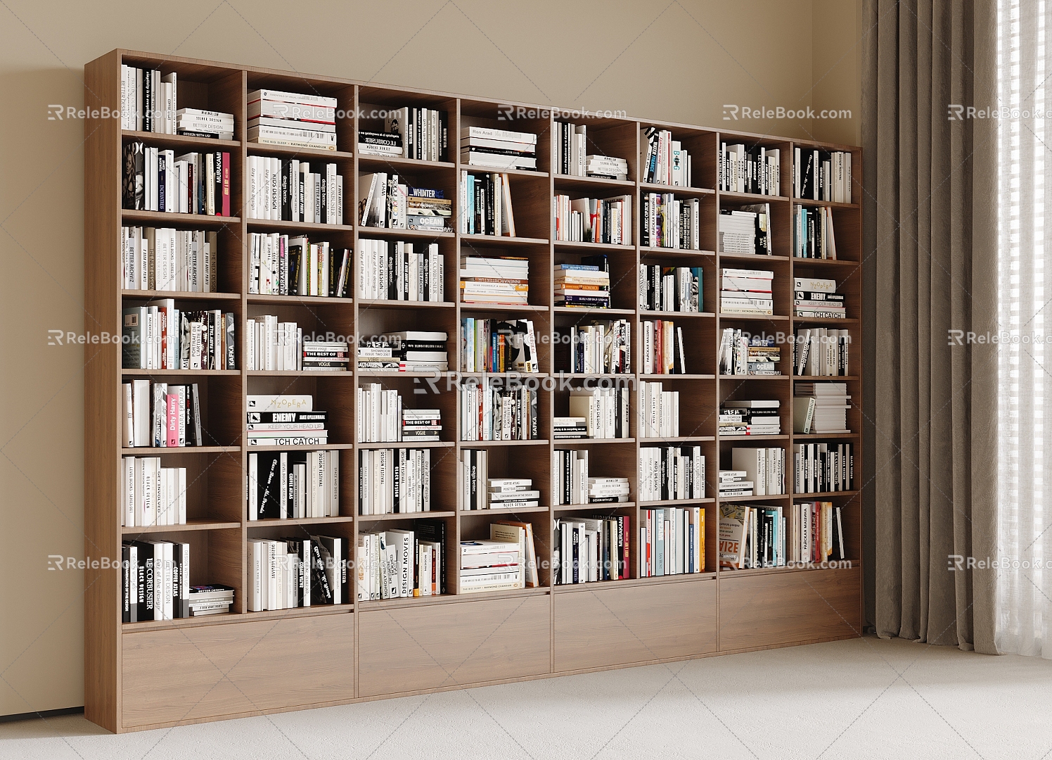 Bookshelf Bookcase Books Books 3d model