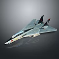 Sleek Fighter Jet Model With Silver Black Red Design And Aerodynamic Wings 3d model