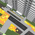Fire Rescue Access Area With High Rise Buildings Pathway And Lush Greenery