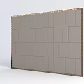 Elegant Modern Home Interior Gray Upholstered Wall Panel With Metal Trim 3d model