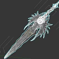 Pink Decorative Sword With Spiked Structure And Eye Ornament For Fantasy Battle