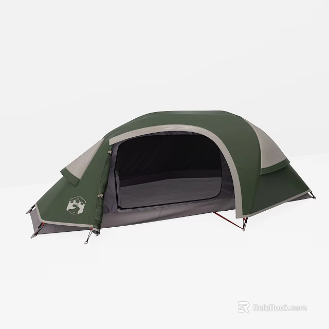 Green And Gray Outdoor Lounge Chair With Comfortable Design For Camping Use 3d model 