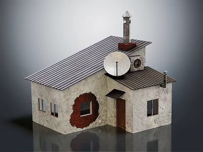 Modern House Brick House 3d model