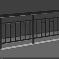 Modern Black Metal Railing with Geometric Pattern and White Base Design 3d model