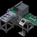 Automatic visual inspection system assembly line equipment conveyor belt 3d model