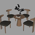 Negotiation tables and chairs 3d model