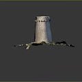 Ancient Stone Cylindrical Tower With Earth Toned Exterior Sandy Base And Green Vegetation