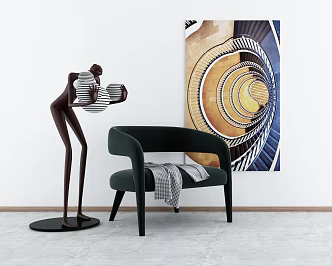 Modern Sofa Chair Single Chair Sofa Coffee Table 3d model