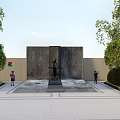 Water Feature Wall With Stone Surface Flowing Water Balloons And Trees Around