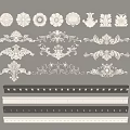 Ornamental Carvings With Floral Shell Scroll Designs For Architectural Decorative Moldings