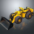 Yellow Heavy Duty Construction Loader With Big Tires And Front Bucket
