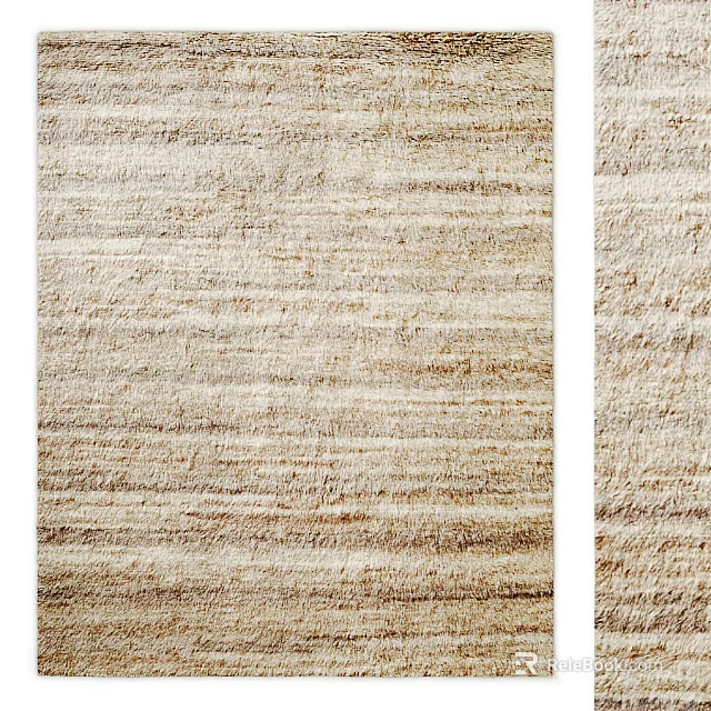 Neutral Toned Square Rug With Striped Texture For Living Room Decor 3d model 