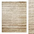 Neutral Toned Square Rug With Striped Texture For Living Room Decor