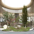 Modern Gym Interior With Fitness Equipment And Greenery