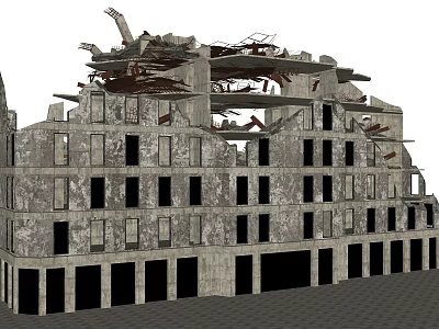 Street Ruins Post-war Ruins Building Ruins Industrial Wind Ruins 3d model