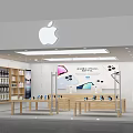 Apple Store Interior With Logo Display Tables And Product Showcases 3d model